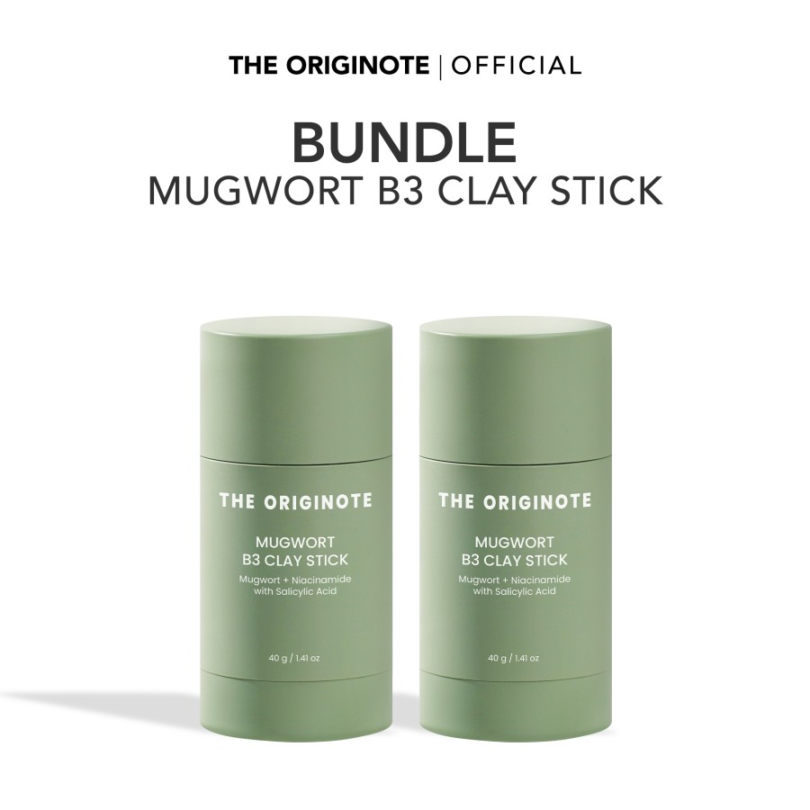 The Originote Bundle 2pcs Mugwort B3 Clay Stick Mask - Masker Wajah Mugwort